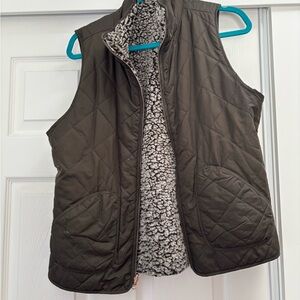 Women's Quilted Reversible Vest with Sherpa Lining